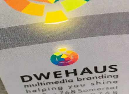 close up of Dwehaus marketing sticker